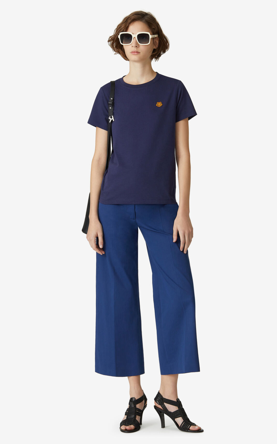 Camiseta Kenzo Tiger Crest Feminino - Azul Marinho Azuis | 560ZUDFAH